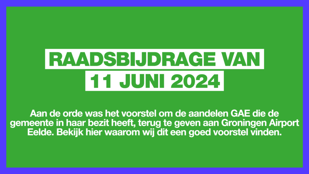 Raadsbijdrage 11 juni 2024