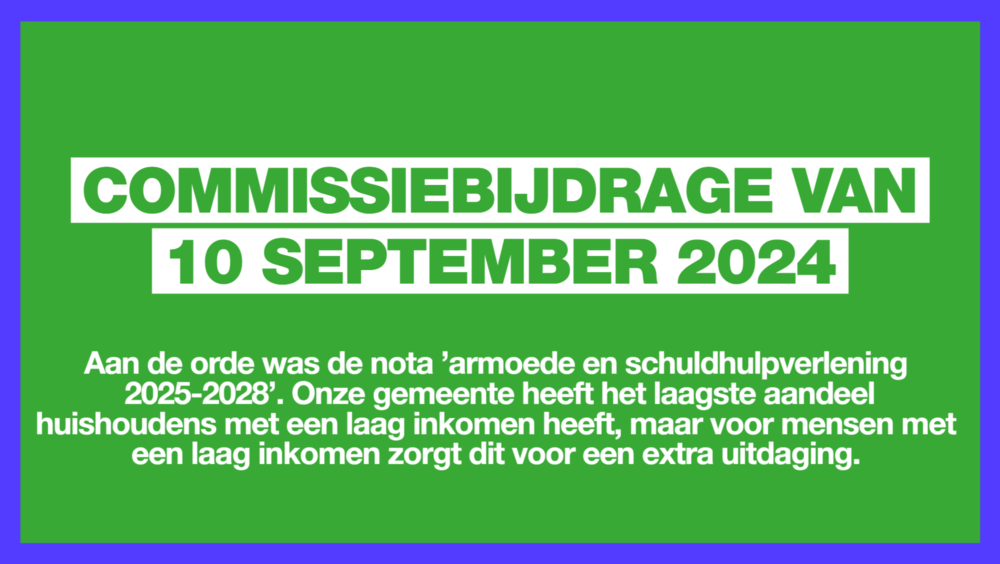 Groen vlak met daarin informatie over de commissiebijdrage