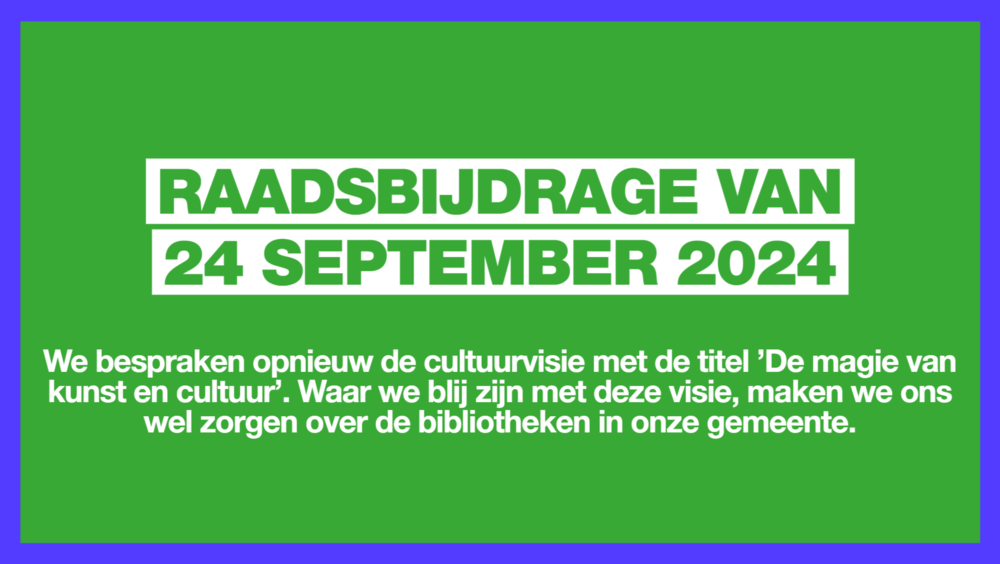 Raadsbijdrage 24 september 2024