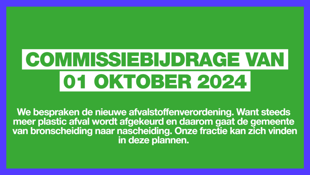 Commissiebijdrage van 01 oktober 2024