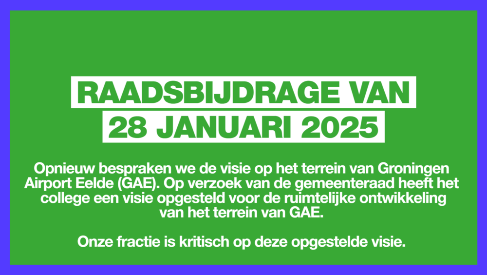 Raadsbijdrage 28 januari 2025