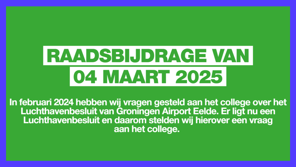 Raadsbijdrage 04 maart 2025