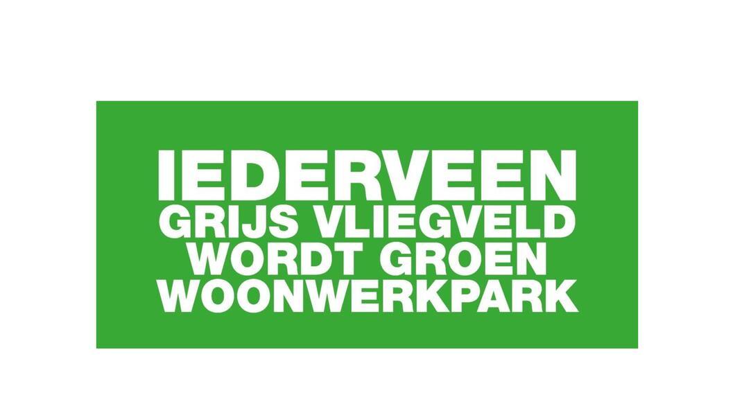 Groene loge met witte letters van Iederveen 