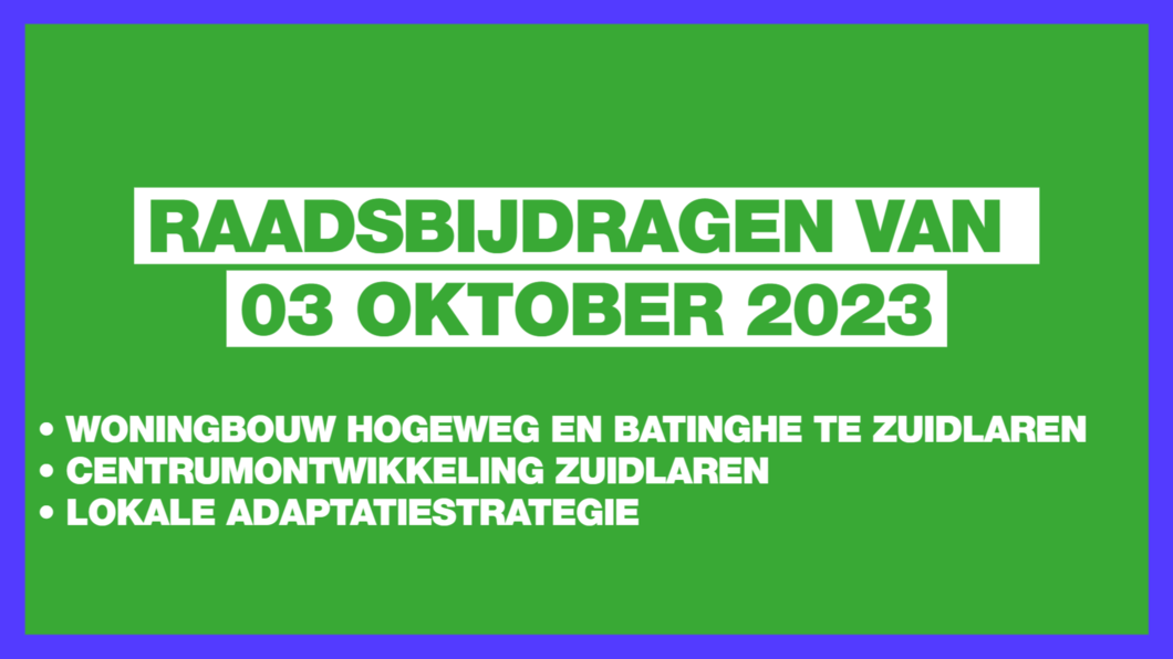 Raadsbijdragen van 03 oktober 2023