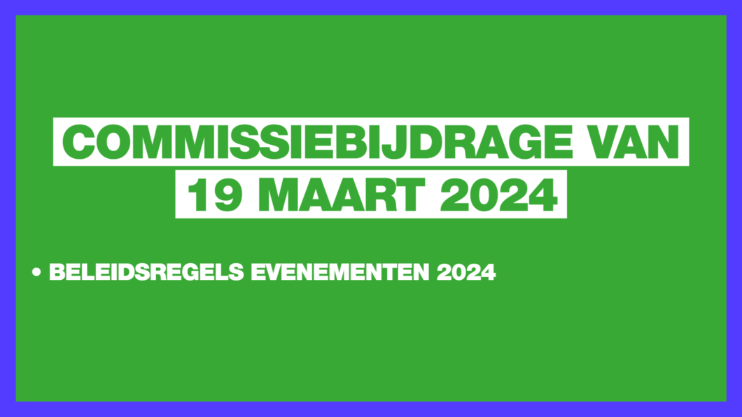 Inzetje voor de commissiebijdrage van onze fractie