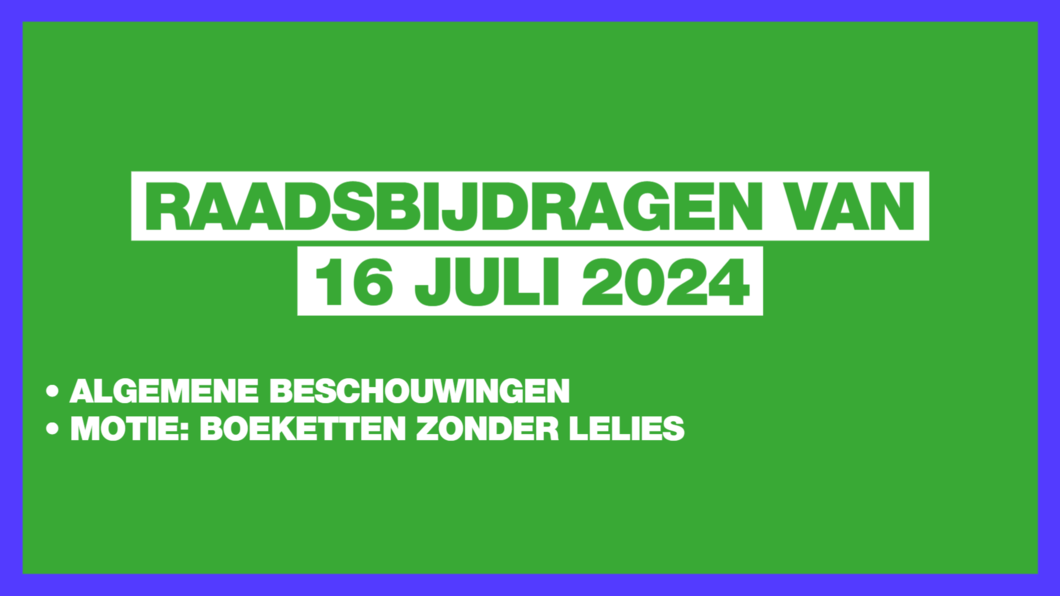 Raadsbijdragen van 16 juli 2024