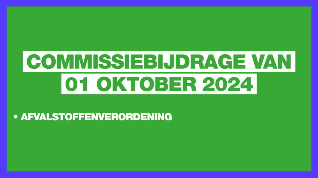 Commissiebijdrage van 01 oktober 2024