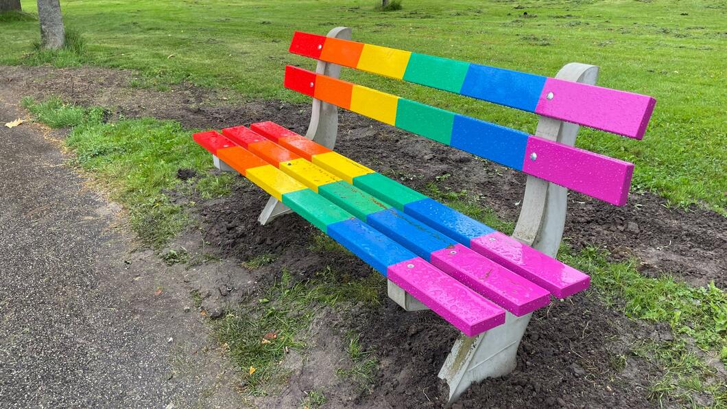 Regenboogbankje in Haren. Standpunt: Een inclusief Tynaarlo