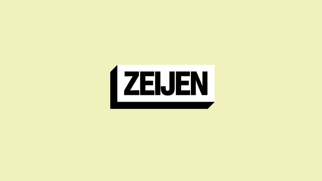 Gele achtergrond met daarop de naam van het dorp Zeijen