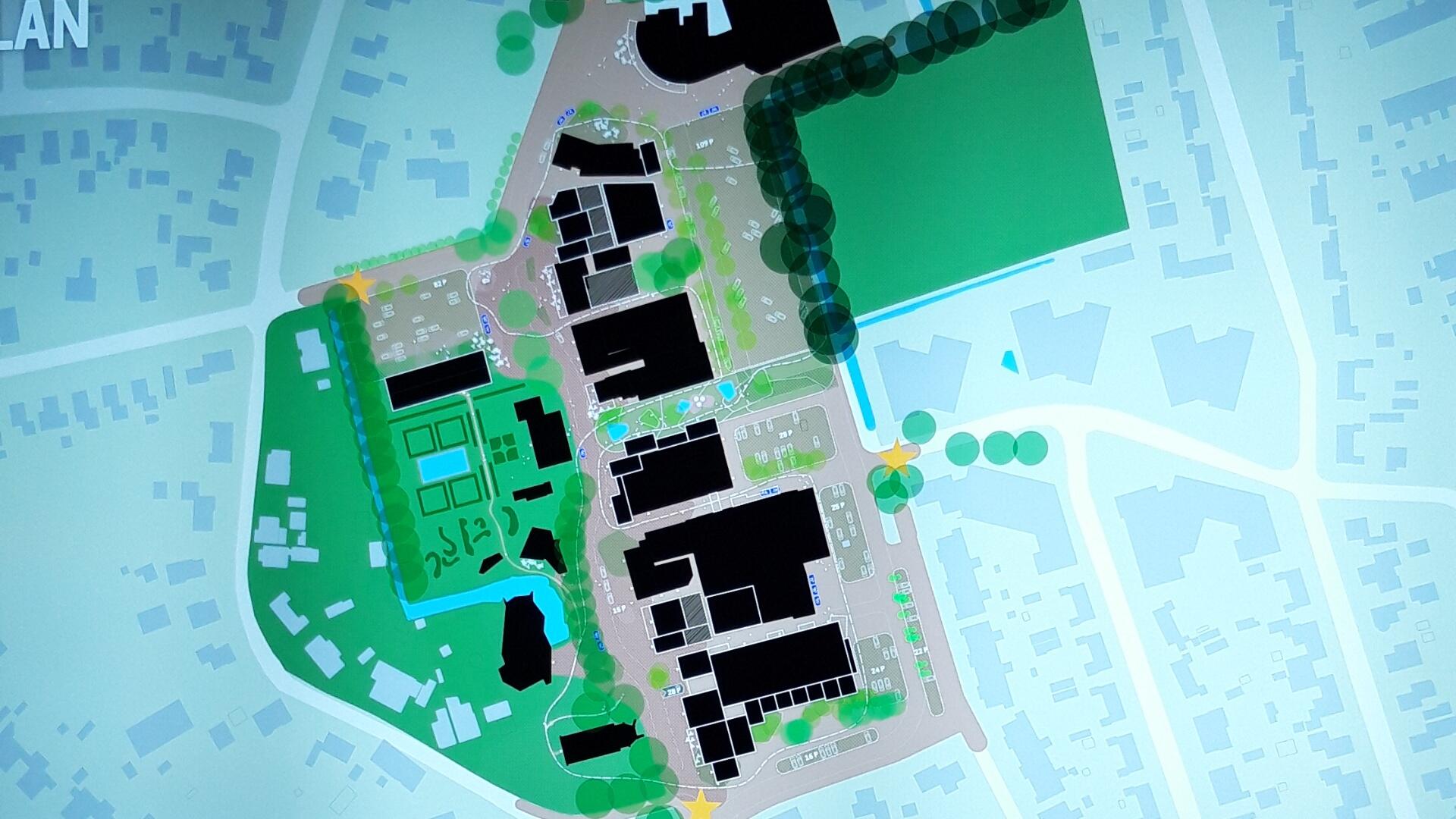 Een plattegrond van het centrum van Eelde