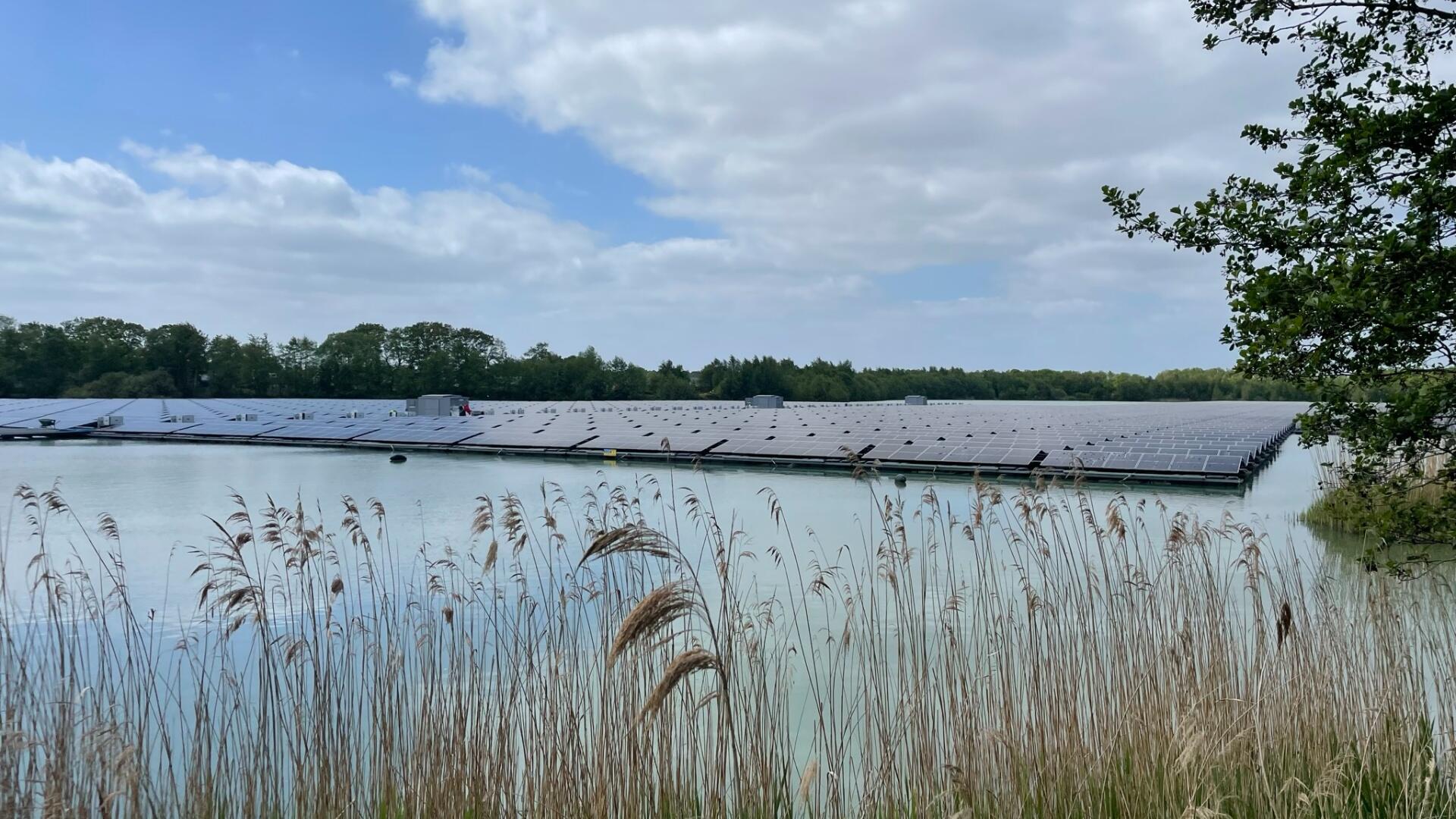 Een zonneweide op het water