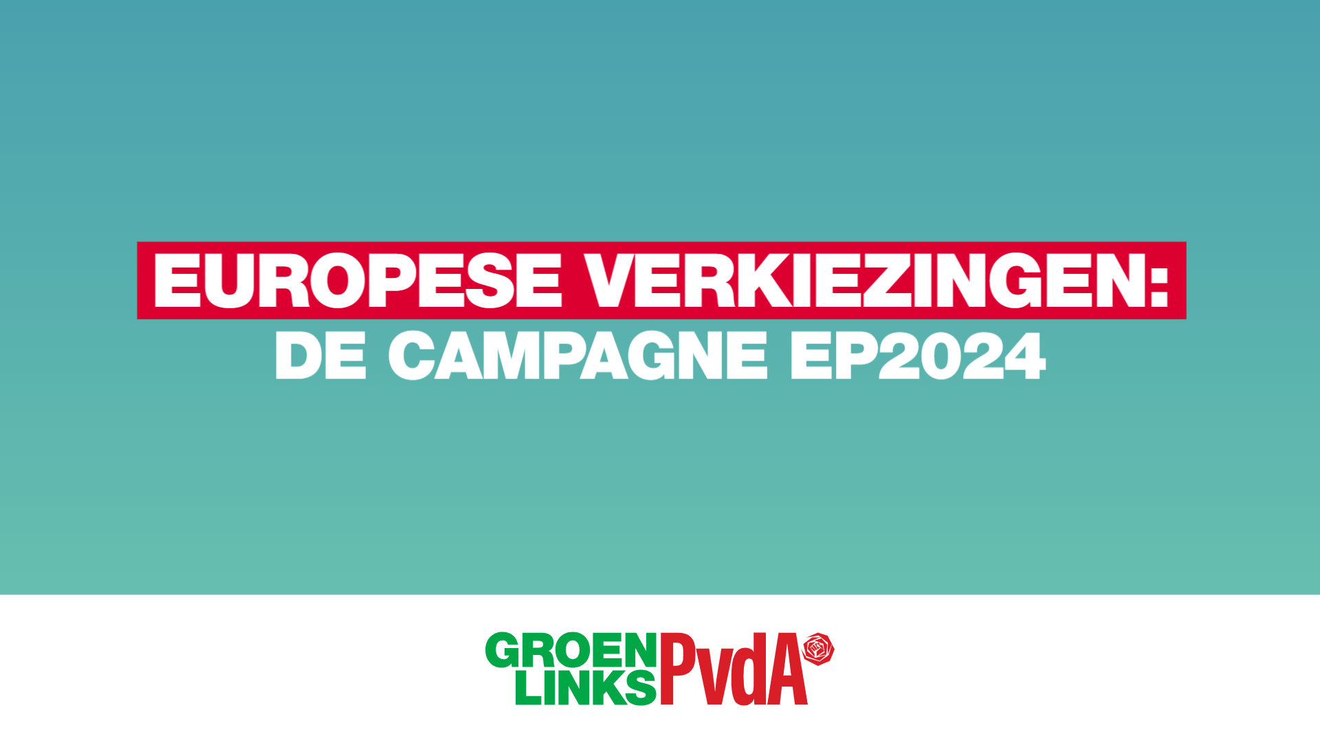 Een tekst met lichtblauwe achtergrond. Als tekst staat: Europese verkiezingen: De campagne EP2024