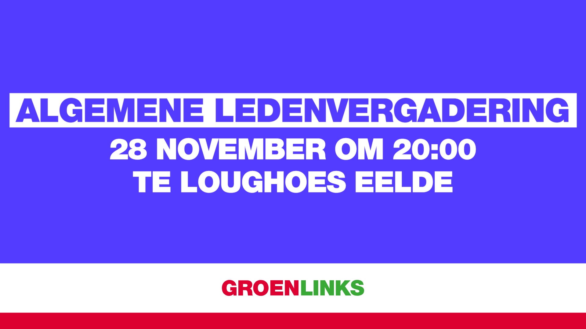 Algemene ledenvergadering op 28 november