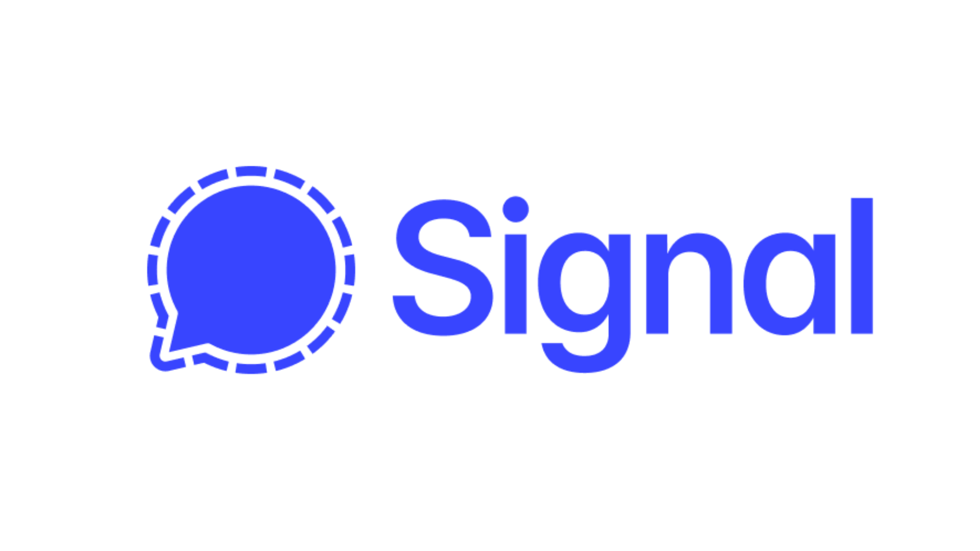 Signal logo. Blauw logo op witte achtergrond 