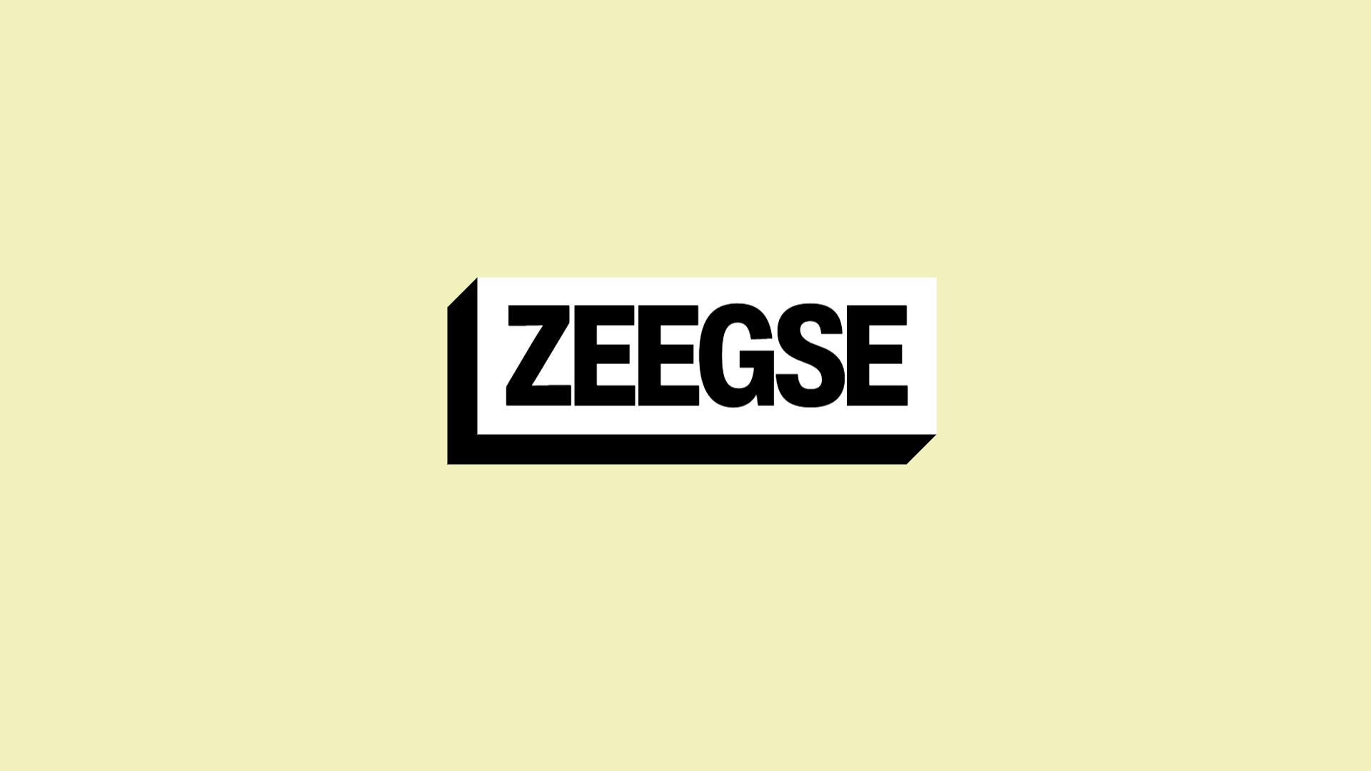 Gele achtergrond met daarop de plaatsnaam 'Zeegse'